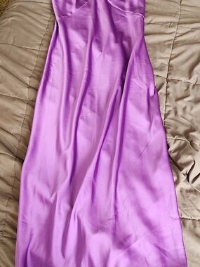 Elegant Lavender Satin Maxi Skirt